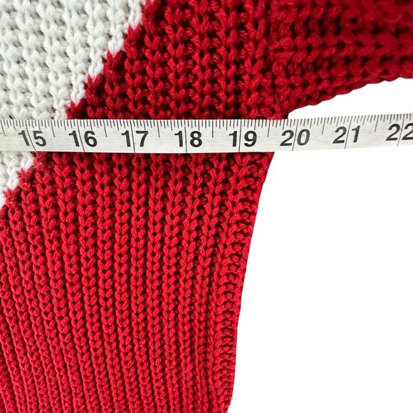 Love by Design Sweater Women L Red White Blue Colorblock Preppy Americana Chunky - Picture 6 of 13